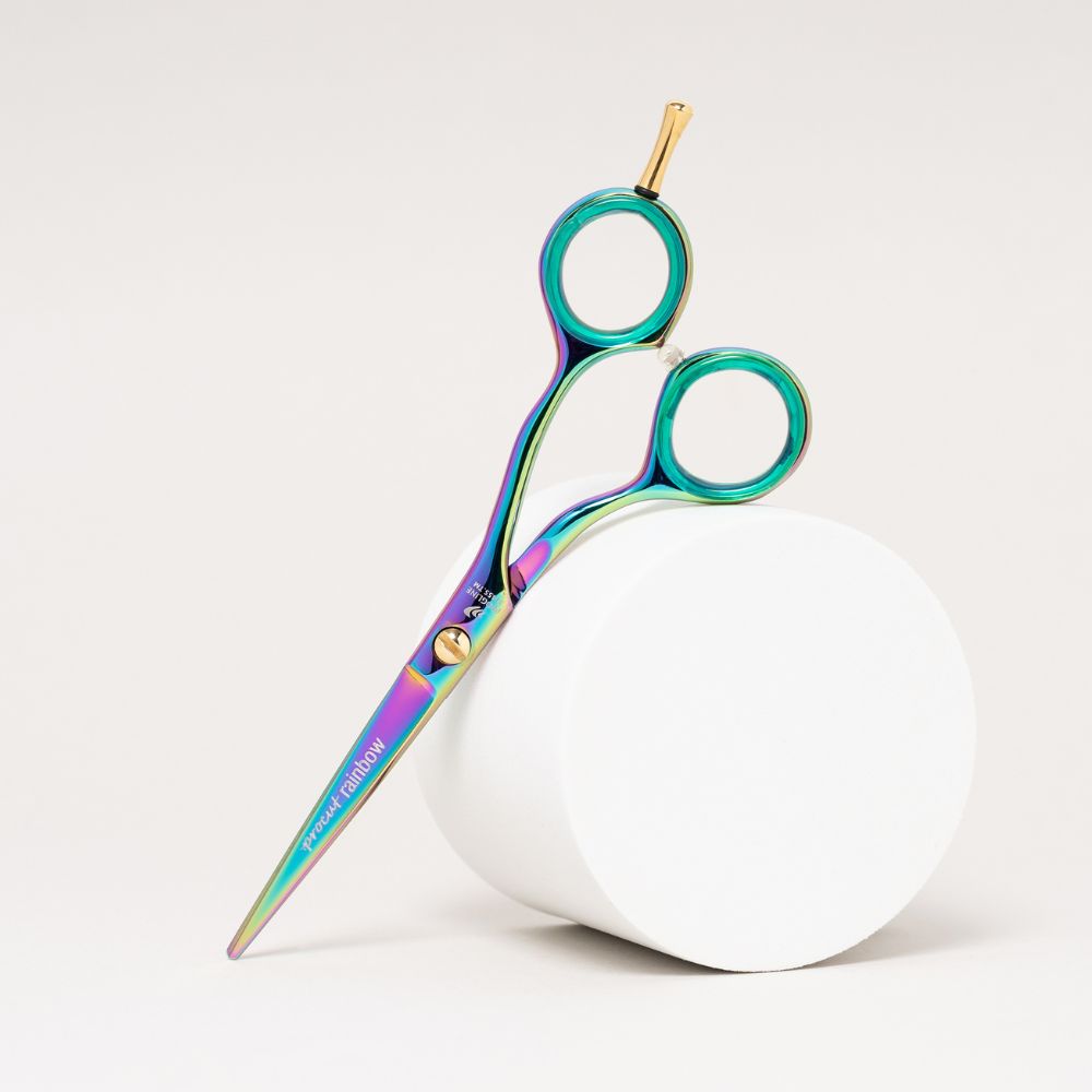 nożyczki fryzjerskie tytanowe w rozmiarze 5,5" w kolorze teczowym