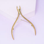 Tytanowe cążki do skórek matowe, kolor złoty - obrazek 2